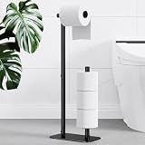 Kitsure Toilet Paper Holder Stand, Bathroom Storage, Medium, Black