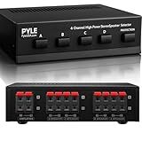 Premium New and Improved 4 Zone Channel Speaker Switch Selector Switch Box Hub Distribution Box for Multi Channel High Powered Stereo Amplifier A/B/C/D Switches | 4 Pairs Of speakers - Pyle (PSS4), Black