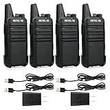 Retevis RT22 Two Way Radio Long Range Rechargeable,Portable 2 Way Radio, USB-C Charging, Handsfree Walkie Talkies for Adults Cruise Hiking Camping(4 Pack)