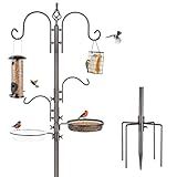 Deluxe Bird Feeding Station Kit With Multi Feeder Hanging Pole, Metal Suet Feeder, Bird Bath, Mesh Tray for Attracting Wild Birds and Planter Hanger (1 Pack)