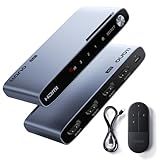 llano HDMI 2.1 Switch 3 in 1 Out, 8K@60Hz with Remote, 4K@120Hz/240Hz, VRR, HDR10+, Dolby Atmos, CEC, 48Gbps,HDMI Switcher for PS5, Xbox, Switch, Roku, Fire Stick, Apple TV, Aluminum Alloy Case