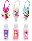 RALME Kids Hand Sanitizer for Girls – Pack of 3 with Cupcake & Unicorn Hand Sanitizer Holders with Sanitizer Bottles Included