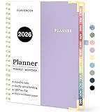 2026 Planner, Forvencer Calendar Planner Weekly and Monthly, Jan 2026-Dec 2026, 8.5" X 11", Hardcover Agenda Book, Daily Journal Organizer with Inner Pocket, Notebook for Office School, A4, Purple