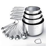 TILUCK Stainless Steel Measuring Cups & Spoons Set, Cups and Spoons,Kitchen Gadgets for Cooking & Baking (10)