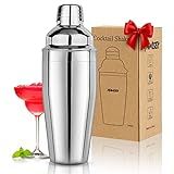 Cocktail Shaker 24oz Martini Shaker Drink Shaker Bar tools with Built-In Strainer for Bartender, Professional 18/8 Stainless Steel Margarita Mixer for Mixed Drinks
