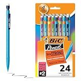 BIC Xtra-Strong Thick Lead Mechanical Pencil, With Colorful Barrel Thick Point (0.9mm), 24-Count Pack, With Erasers (MPLWP241)