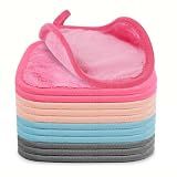 Puomue Makeup Remover Cloth 12 Pack, Ultra Soft and Reusable Microfiber Makeup Remover Towels for All Skin Types, Perfect Face Towels for Women, 6 Inch X 6 Inch, Multicolor