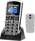 artfone A400 Big Button Cell Phone for Seniors, 4G LTE Unlocked Phones, SOS Button, 2MP Camera, Charging Dock, 3 Slots, Speed Dial, Volume Boost, Large Fonts, Voice Time, Dumb Phone, 1800mAh - Silver