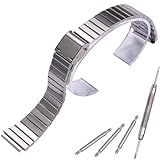 MCXGL 18mm Stainless Steel Strap Compatible with Casio A700W A158WA A168WA AE1000 Classic Bracelet Unisex Replacement Watch Band (silvery)