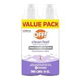 OFF! Clean Feel Insect Repellent Aerosol with 20% Picaridin - Long-Lasting DEET-Free Protection from Mosquitoes, Fragrance-Free Pest Control For Ticks & Flies, Camping, Bug Spray - 5 oz (Pack of 2)