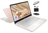 HP 14" Laptop 2025 Business Student Slim Computer, Lifetime MS Office, Copilot AI, Quad-Core Intel CPU, 16GB RAM, 628GB Storage (128GB UFS+500GB Ext), MarxsolAccessory, Wi-Fi 6, Win 11 Pro, Rose Gold