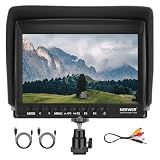 NEEWER F100 7 inch Camera Field Monitor Updated Version, 450nit HD Video Assist IPS 1280x800 HDMI 1080p Peak Focus Histogram, Sunshade for DSLRs Handheld Stabilizer Film Making Rig, NO Battery