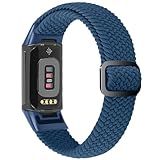 Relting Braided Band Compatible with Fitbit Charge 6/Fitbit Charge 5, Soft Nylon Solo Loop Adjustable Replacement Wristband for Women Men
