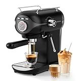 XIXUBX Espresso Machine, 20 BAR Pump Temperature Control, Compact Espresso Maker with Steam Milk Frother, Professional Coffee Makers for Home, Cappuccino, Latte, Gifts for Coffee Lover, Black