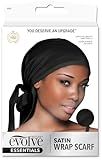 Evolve Satin Wrap Scarf, Black