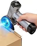 WOZADDI Cordless Electric Cardboard Cutter: 4.2V Brushless Motor Rechargeable LED Display Cardboard Cutting with 2 Blades LED Light Easy and Safe Cutting - Office Tailors Handmade Crafts and Warehouse