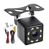 Adehoei Universal Backup Camera - License Plate Mount Car Reverse Camera with 8-LED Night Vision, 480p for Cars/Trucks, Compatible with Pioneer Backup Camera Systems