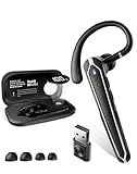 Eigsupia Bluetooth Headset V5.4, Wireless Bluetooth Earpiece with USB Dongle and Charging Case, Hands Free Noise Canceling Headphones with Dual-Mic for Computer Cell Phones Trucker Home Office Work