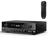 Donner Stereo Audio Amplifier, 600W Peak 2 Channel Receiver with Bluetooth 5.3, Phono, Optical, Coaxial, USB, FM, 2 Mic-in, Aux, RCA Input for Home, Karaoke, Theater Speakers, MAMP2
