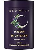 Cleansing Sage Moon Milk Bath Soak - Lavender Chamomile - Moisturize & Soften Skin Spiritual Stress Relief Gifts for Women Destress Luxury Spa Bath Salt Powder Birthday Perfect Stocking Stuffers