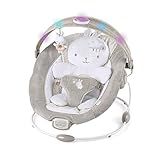Ingenuity InLighten Baby Bouncer Infant Seat with Light Up -Toy Bar, Vibrations, Tummy Time Pillow & Sounds, 0-6 Months Up to 20 lbs (Twinkle Tails Bunny)