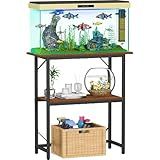 Snughome 10-30 Gallon Fish Tank Stand, Aquarium Stand 2-Tier Storage Shelves, Heavy Duty Terrarium Stand for Home Office Fish Tank Shelf, 30" L x 11.8" W x 30.7" H, Rustic Brown
