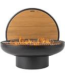 DENKOE 32 Inch Round Fire Pit Table with Fire Pit Grill, Extra Thick, Heavy Duty Fire Bowl, Deep Outdoor Firepit, Wood Burning Firepits for Outside Patio, Backyard Fire Pits, Large BBQ Pit