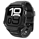 Spigen Rugged Armor Pro 2 Designed for Apple Watch Series 11/10 46mm Case with Band Protective TPU Cover with Strap - Matte Black