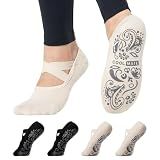 CoolMate Pilates Socks with Grips for Women, Non Slip Yoga Socks, 2 Pairs