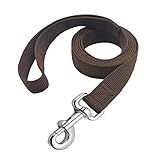 Strong Nylon Dog Leash, 4FT/ 5 FT/ 6FT Dog Leashes for Medium Large Dogs (5FT, Brown)