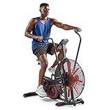 Sunny Health & Fitness Premium Smart Cross Trainer Fan Bike, Air Resistance Cardio Machine with 330LB Capacity for Intense Home Workout , Customizable Monitor with Free SunnyFit App Connection- SF-B223018