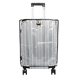 JOLYEAK PVC Suitcase Cover Protector,20/22/24/26/28/30 Inch Suitcase Baggage Covers,Transparent Luggage Cover for Wheeled Suitcases (20‘’)