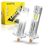 AUXITO H1 LED Bulb, 600% Brighter, 1:1 Mini Size No Adapter Needed, 5 Min Quick Install, No Flicker, 99% Compatibility, Pack of 2