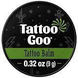 Tattoo Goo Tattoo Aftercare Balm, 0.32 oz (Travel Size), Natural Olive Oil & Beeswax, Supports Vibrant Color, Hydrates Fresh Ink, Moisturizing & Lightweight, No Petroleum, Mild Scent