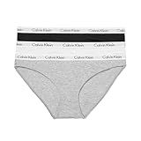 Calvin Klein Carousel Logo Cotton Stretch Bikini Panties, Multipack, Black/White/Grey Heather, Small