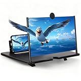 Screen Magnifier for Phone, 10inch HD Mobile Phone Magnifier Screen Enlarger for Movies Videos Games, Clear, Lightweight Foldable Mobile Holder Compatible with All Smartphones (Black)
