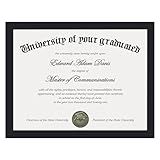 upsimples Certificate Frame with Clear Plexiglass, 8.5 by 11 Picture Diploma Document Degree Frames for Wall and Tabletop, Black, 1 Pack