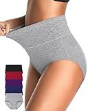 High Waisted Underwear for Women Tummy Control Panties for Women C Section Postpartum Underwear Womens Cotton Breathable Ladies Briefs Pack (L)