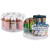 Oizeir Lazy Susan Turntable (2-Pack) - Clear Acrylic, Rotates 360 Degrees, Easily Organize Your Fridge, Cabinet or Counter - Carousel Storage for Food, Spices, Cosmetics