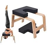 QVEEQ Yoga Headstand Bench, Yoga Inversion Chair, Headstand Trainer with Wood Frame and Pu Pad,Stand Yoga Chair Stress Relief, Balance Training, Body Shaping, Load-Bearing Capacity 300 Pounds
