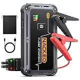NACKEO Portable Car Battery Jump Starter 5000A Car Jump Starter Battery Pack (9.0L Gas/8.5L Diesel), 12V Jump Box Car Battery Jumper Starter Portable Jumper Cables, Fast Charge, Lights, Compact