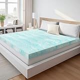 Sweetcrispy Mattress Topper Full, 3 Inch Thick Memory Foam Gel Infused Cooling Toppers Pad for Full Size Bed, Sleeper Sofa, RV, Camper, CertiPUR US Certified, Ventilated and Breathable, Blue