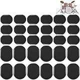 Miwayer 30 Pcs Drum Dampeners Gel Pads Multicolored Soft Quality Silicone Damper Pads Drum Silencers Mute Pads for Drums Cymbals Tone Control (Black 30 Pcs)