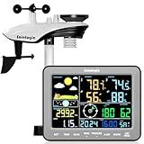 Sainlogic SA68 Weather Station 12-in-1 Weather Station Wireless Indoor Outdoor and Rain Gauge for Temperature, Humidity, Gray (No WiFi)
