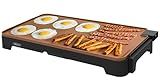bella XL Electric Ceramic Titanium Griddle, Make 15 Eggs At Once, Healthy-Eco Non-stick Coating, Hassle-Free Clean Up, Large Submersible Cooking Surface, 12" x 22", Copper/Black
