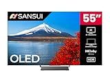 SANSUI 55" inch OLED 4K Ultra HD Smart Google TV with 120Hz 0.1ms | Dolby Atmos Sound & Dolby Vision | Support AI-Powered & HDR 400 | Google Assistant Voice Control & HDMI 2.1 VRR Gaming TV