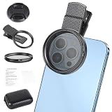 52mm Circular Polarizer Filter for iPhone and Android, CPL Lens Filter, Multi-Layer Coated, HD Transparent, Anti-Reflection, for DSLR Mirrorless Cameras