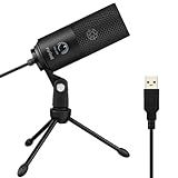 FIFINE USB Microphone, Metal Condenser Recording Microphone for MAC OS, Windows, Cardioid Laptop Mic for Recording Vocals, Voice Overs, Streaming, Meeting and YouTube Videos-K669B