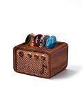 CoolGift Mart Guitar Pick Holder, Walnut Wood Amp Styled Guitar Pick Case for Picks Storage and Display, Guitar Gifts Accessories for Men Guitarists Guitar Players Music Lovers