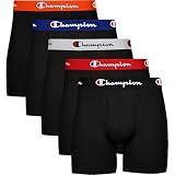 Champion Men's Everyday Cotton Stretch- 5 Pack -Boxer Briefs, Cotton Stretch, Total Support Pouch, Moisture-Wicking, No Ride-Up Fit